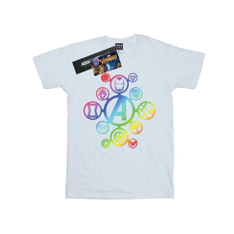 Avengers Infinity War Rainbow Icons Tshirt Herren Weiss L von MARVEL