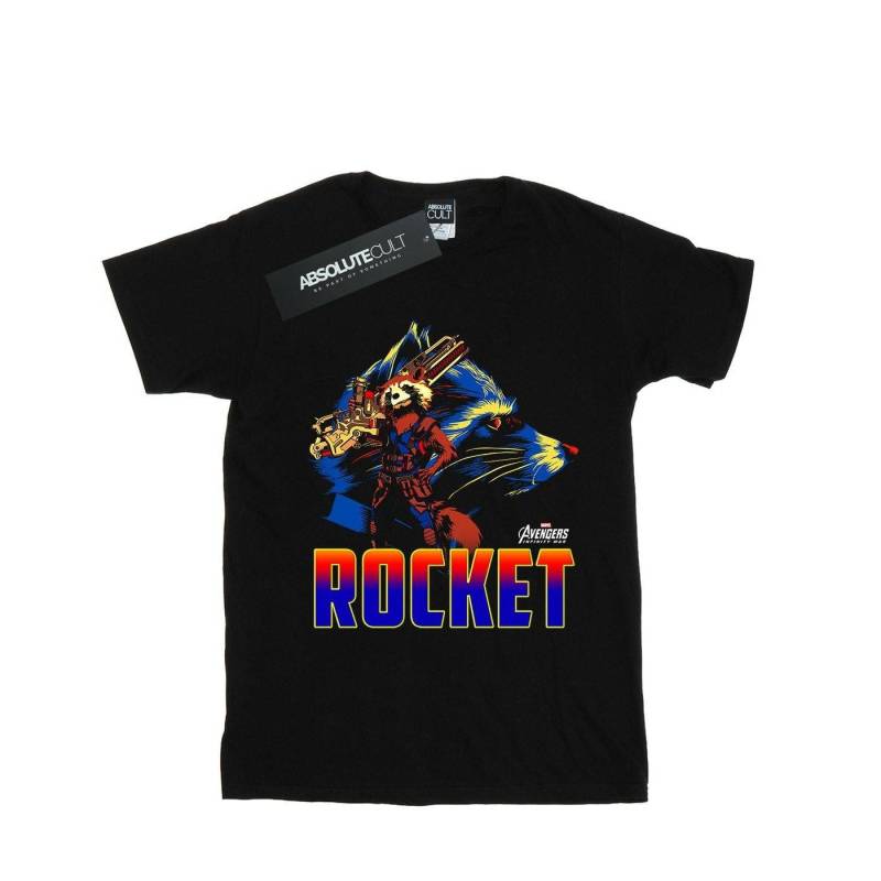 Avengers Infinity War Rocket Character Tshirt Damen Schwarz M von MARVEL