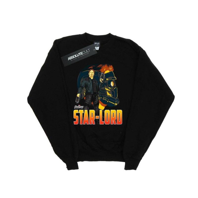 Avengers Infinity War Star Lord Character Sweatshirt Mädchen Schwarz 116 von MARVEL