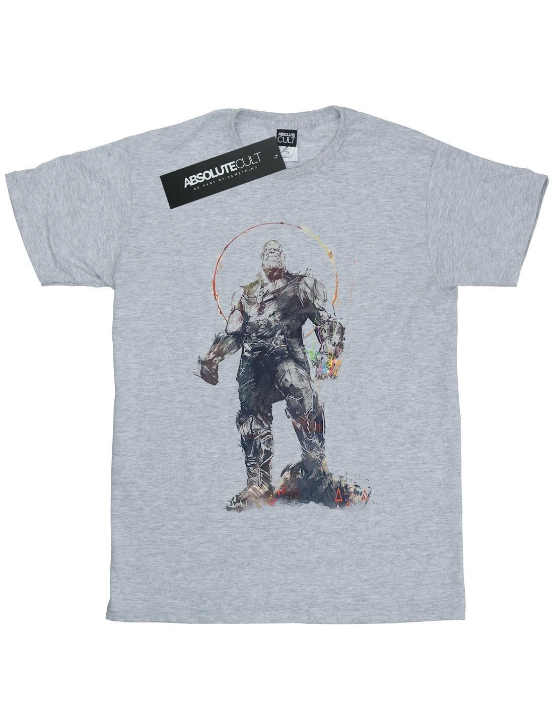 Avengers Infinity War Thanos Sketch Tshirt Damen Grau XL von MARVEL