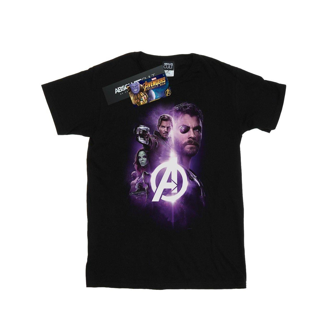 Avengers Infinity War Thor Guardians Team Up Tshirt Damen Schwarz L von MARVEL