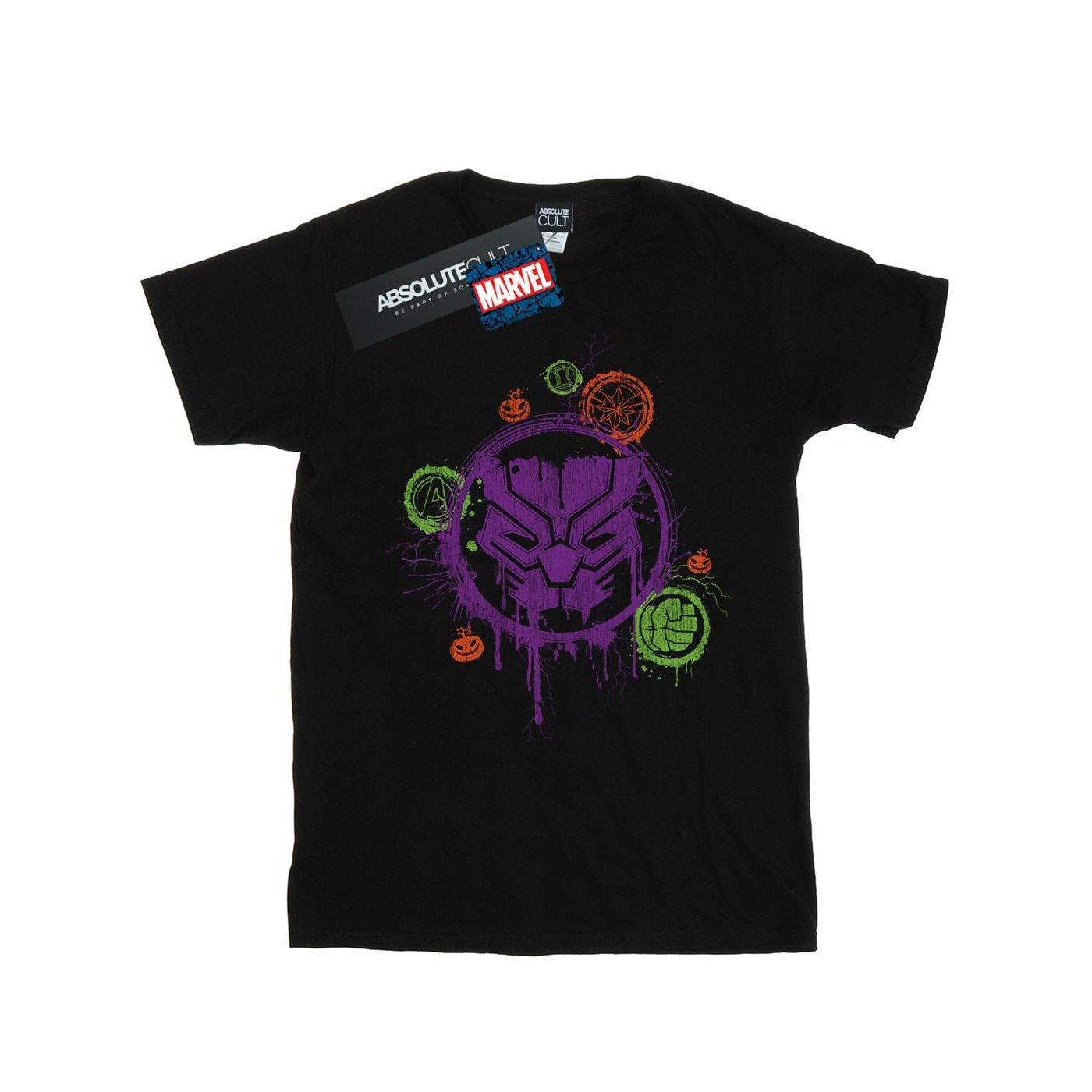 Avengers Panther Halloween Icon Tshirt Damen Schwarz 4XL von MARVEL