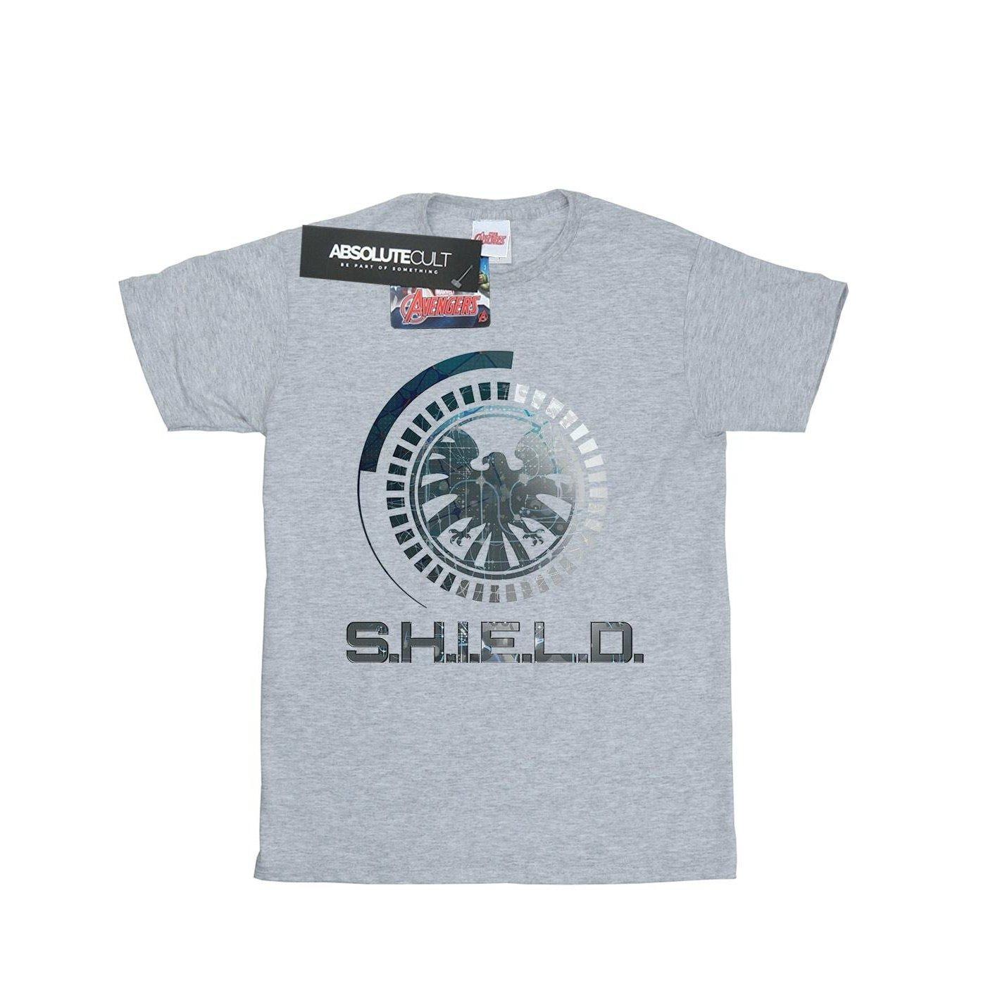Avengers Shield Logo Tshirt Herren Grau L von MARVEL