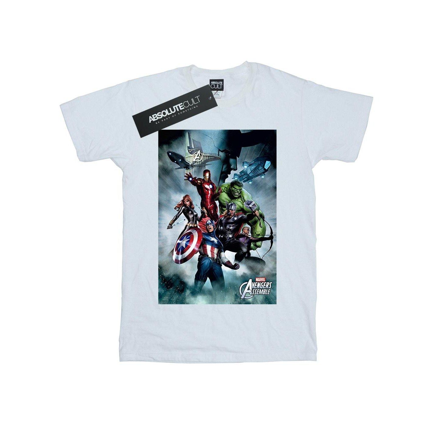 Avengers Team Montage Tshirt Jungen Weiss 128 von MARVEL