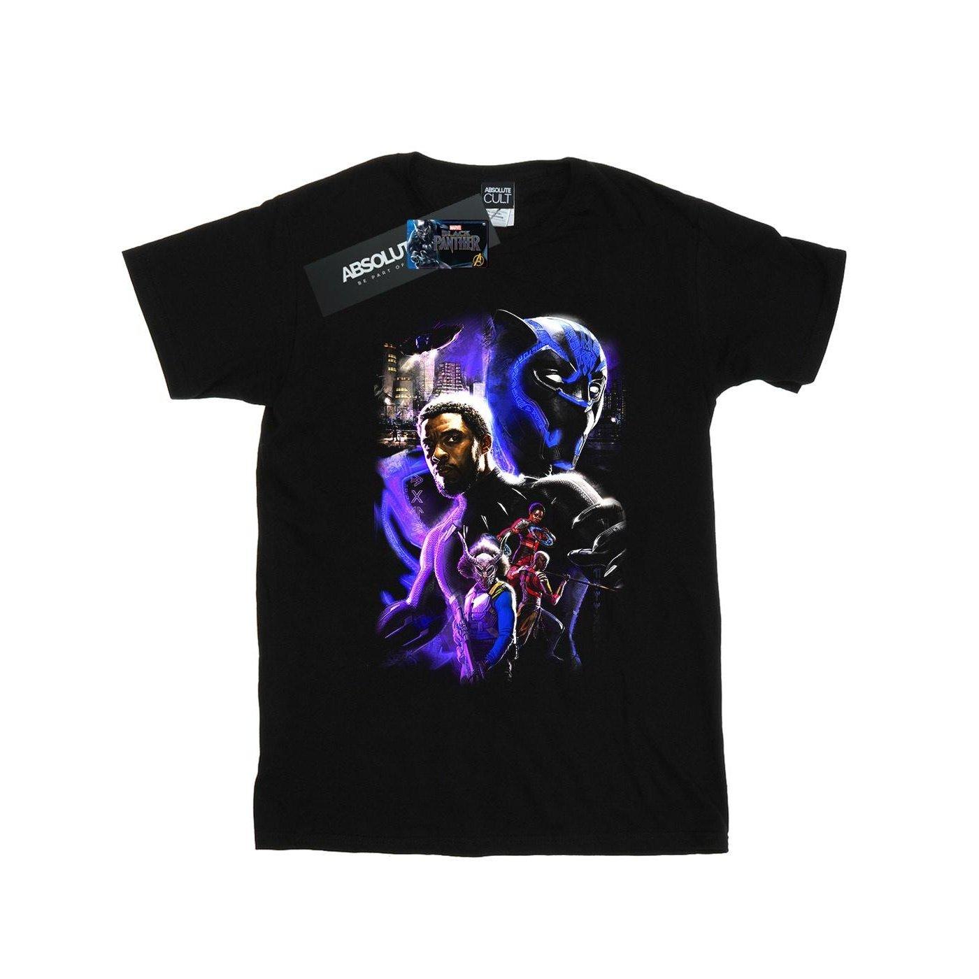 Black Panther Character Montage Tshirt Herren Schwarz L von MARVEL