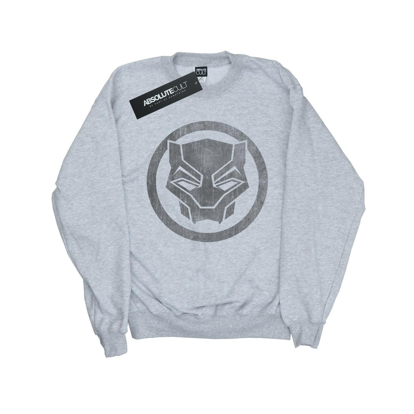 Black Panther Distressed Icon Sweatshirt Mädchen Grau 152-158 von MARVEL