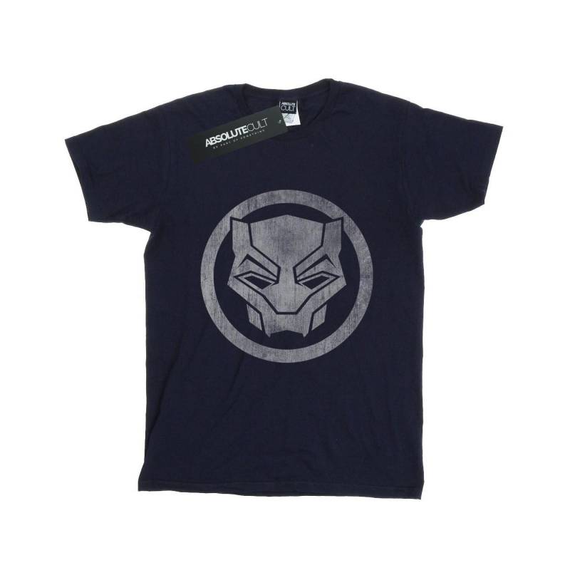 Black Panther Distressed Icon Tshirt Damen Marine M von MARVEL