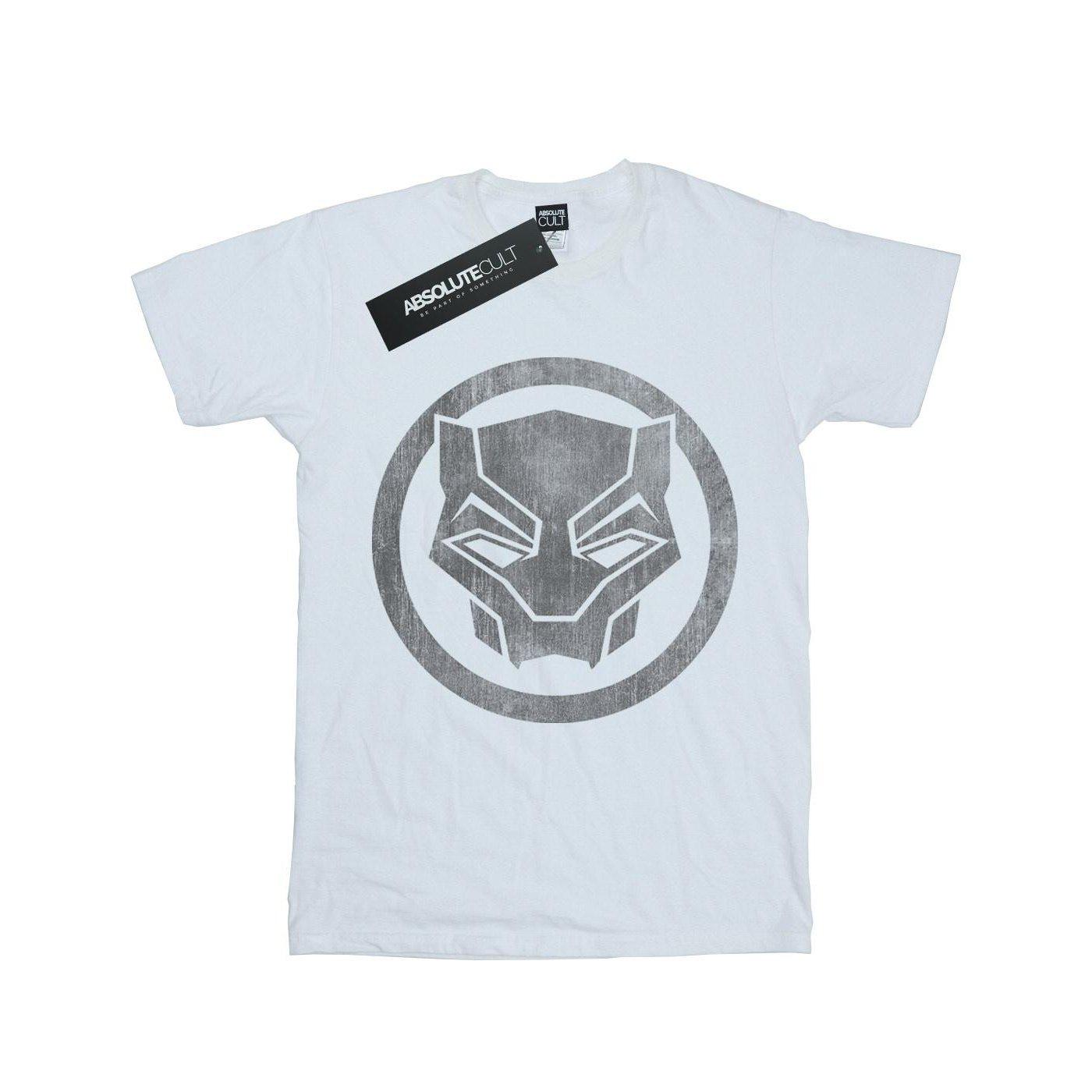 Black Panther Distressed Icon Tshirt Unisex Weiss 140/146 von MARVEL