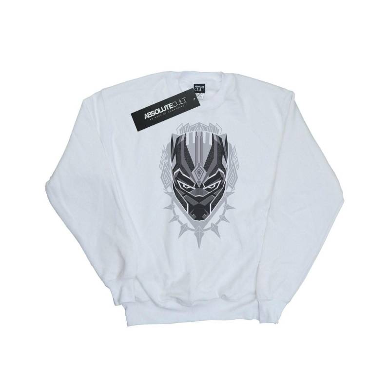 Black Panther Head Sweatshirt Damen Weiss L von MARVEL