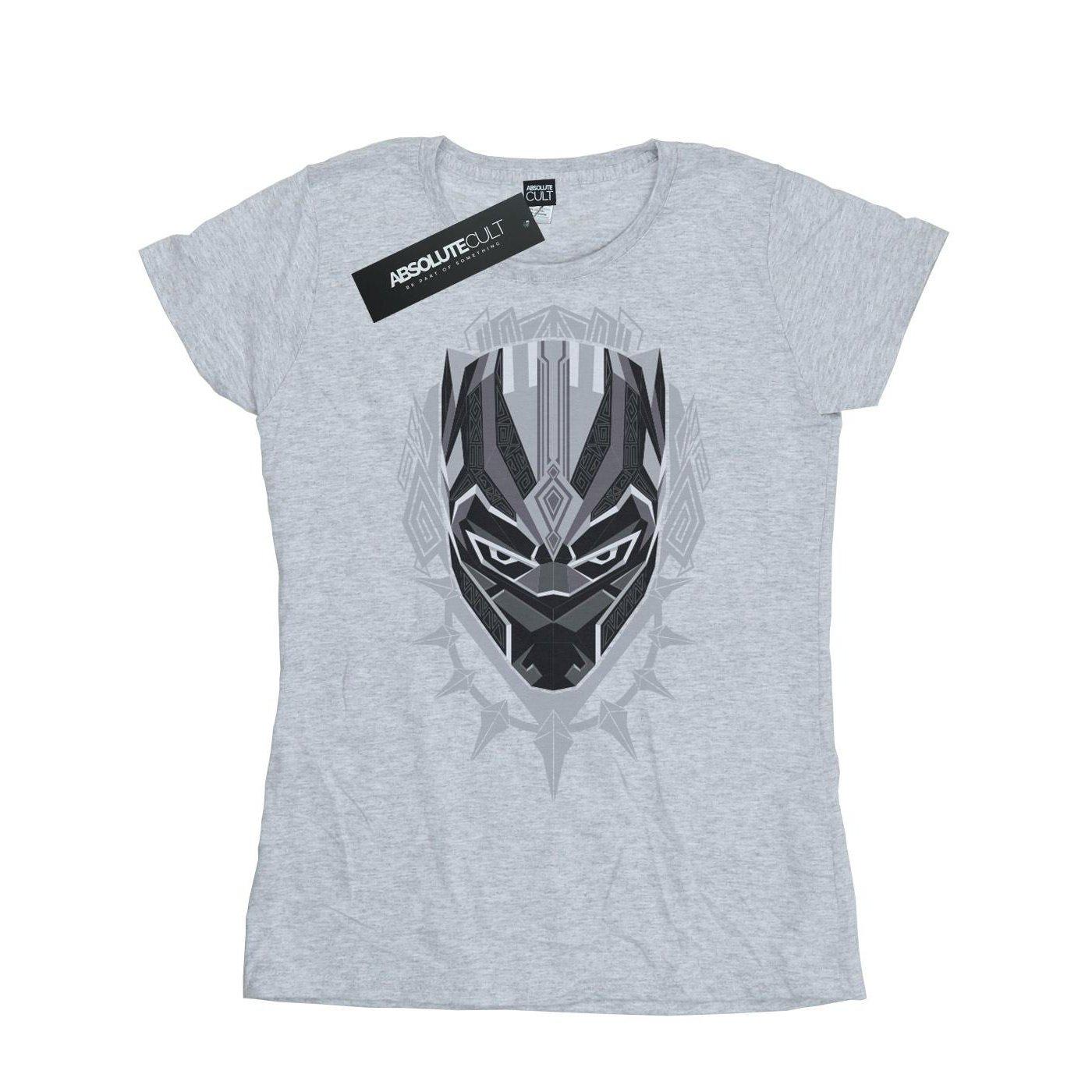 Black Panther Head Tshirt Damen Grau XXL von MARVEL