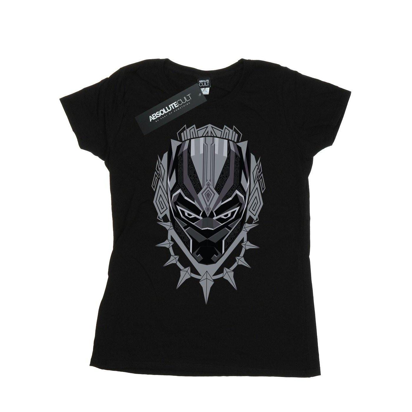 Black Panther Head Tshirt Damen Schwarz XL von MARVEL