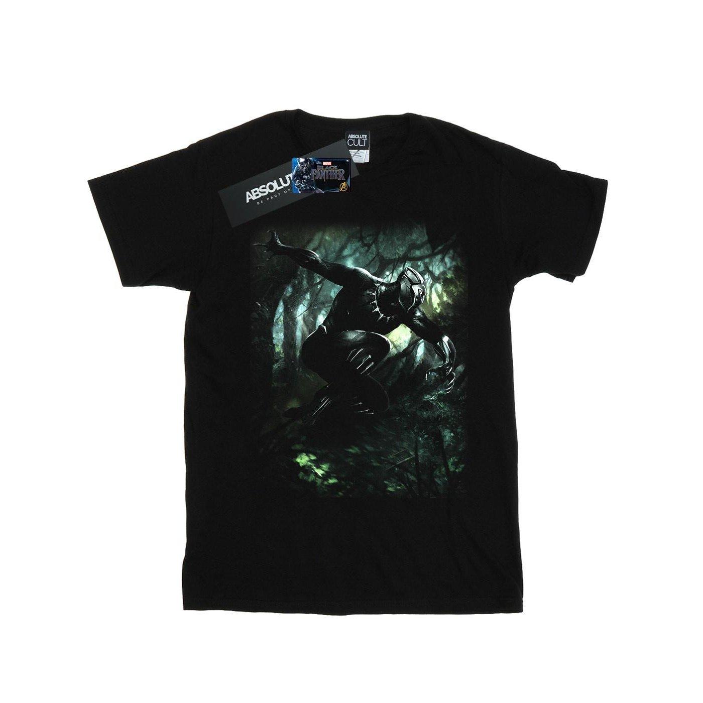 Black Panther Jungle Run Tshirt Jungen Schwarz 116 von MARVEL