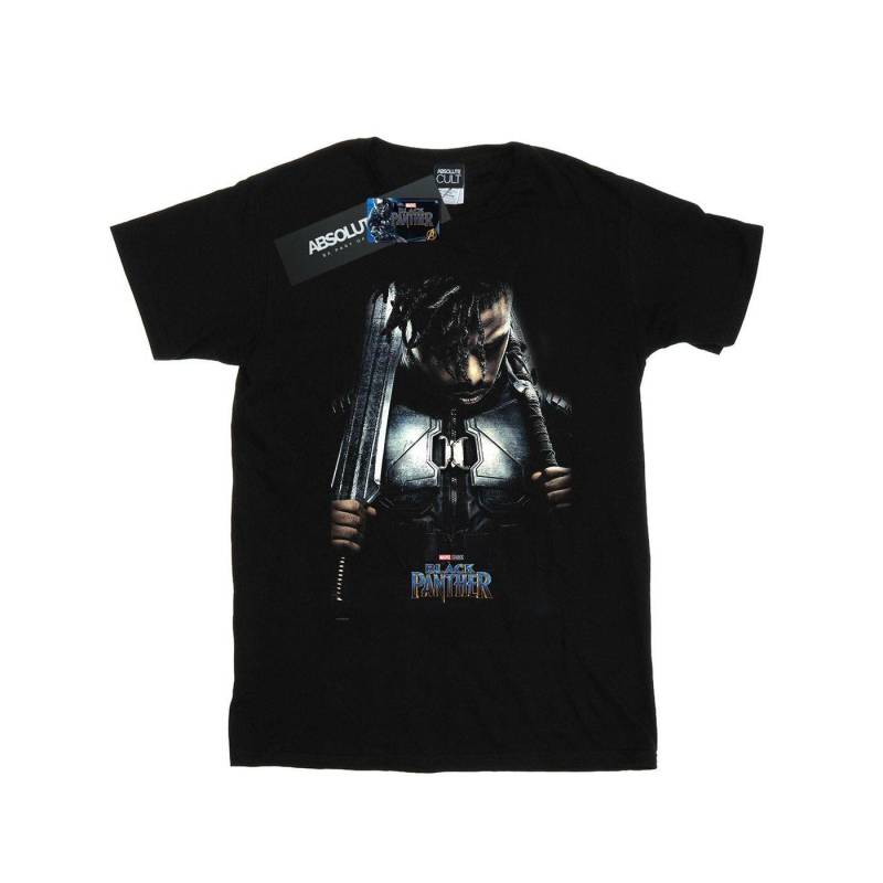 Black Panther Killmonger Poster Tshirt Jungen Schwarz 140/146 von MARVEL