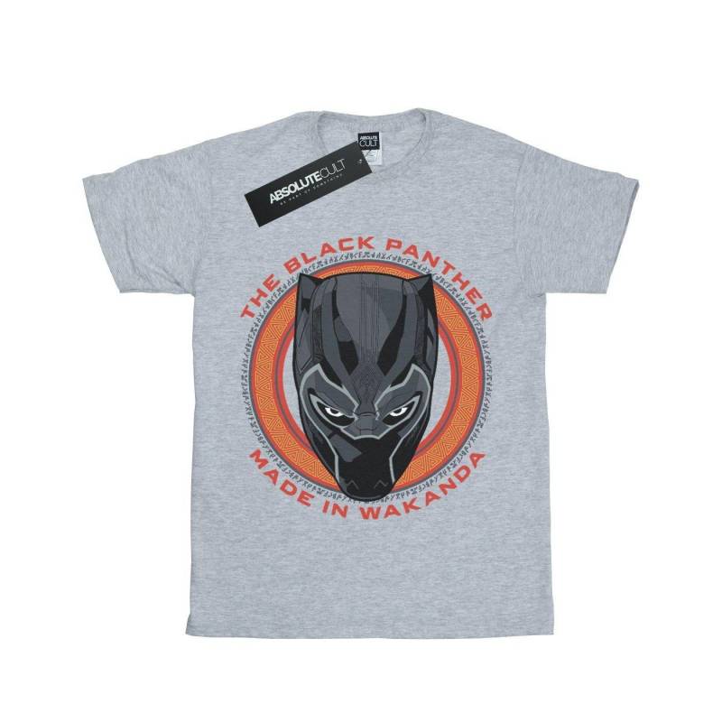 Black Panther Made In Wakanda Red Tshirt Jungen Grau 128 von MARVEL