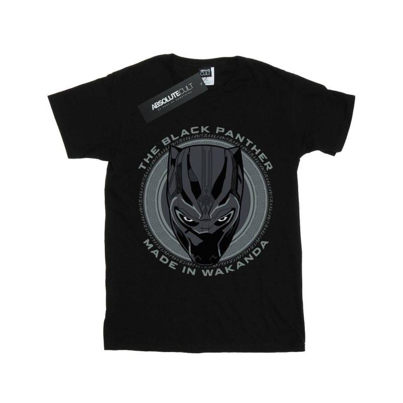 Black Panther Made In Wakanda Tshirt Mädchen Schwarz 128 von MARVEL