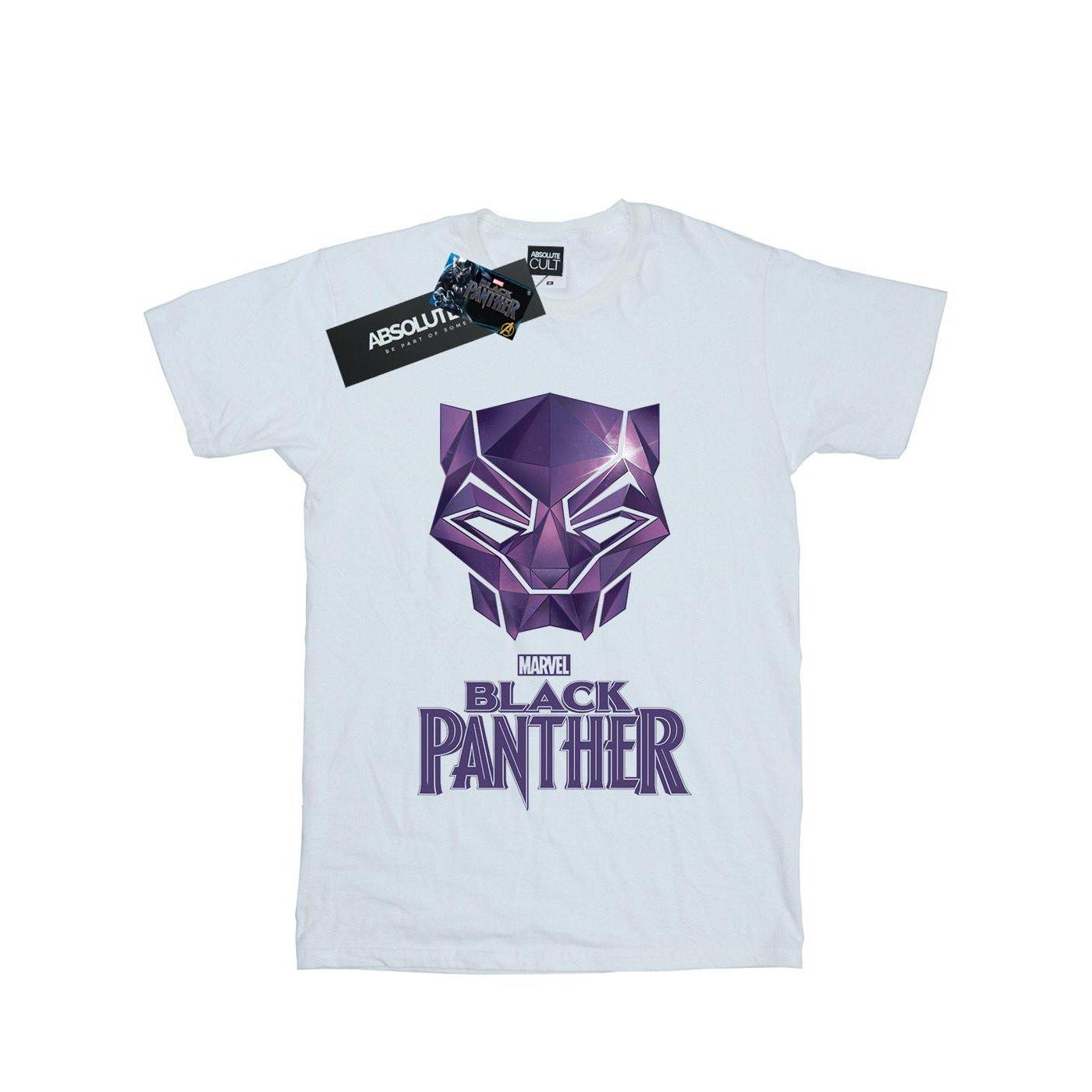 Black Panther Mask Logo Tshirt Herren Weiss M von MARVEL