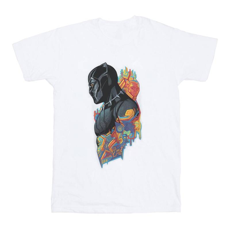 Black Panther Profile Tshirt Unisex Weiss 152-158 von MARVEL