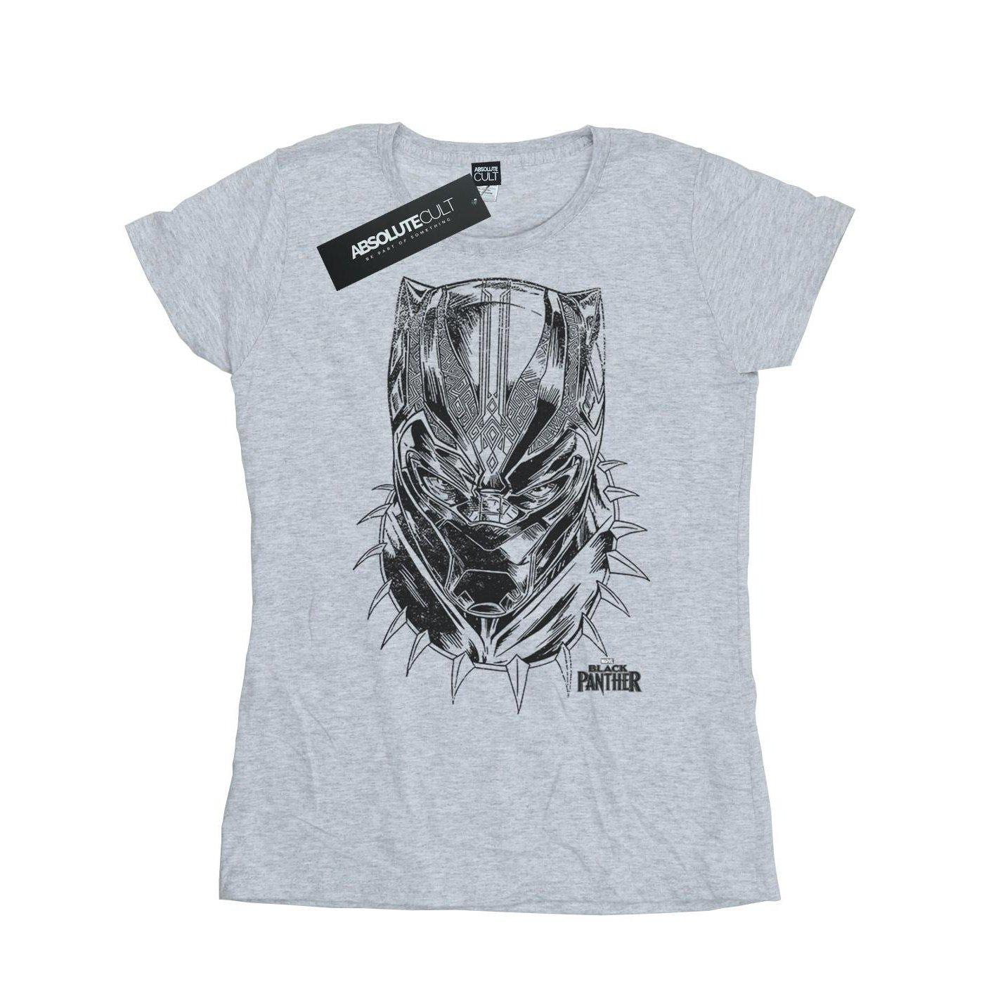 Black Panther Spray Headshot Tshirt Damen Grau XXL von MARVEL
