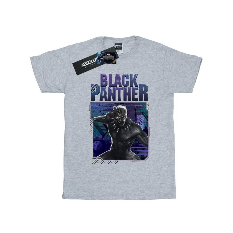 Black Panther Tech Badge Tshirt Damen Grau M von MARVEL