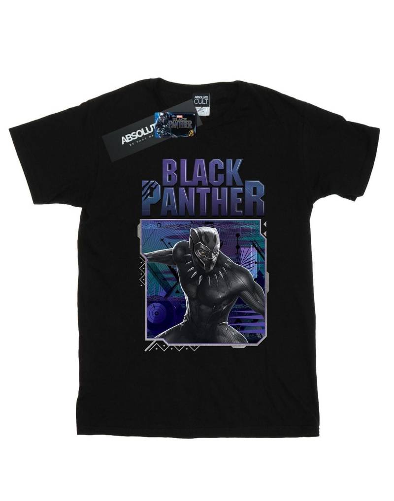 Black Panther Tech Badge Tshirt Damen Schwarz XXL von MARVEL