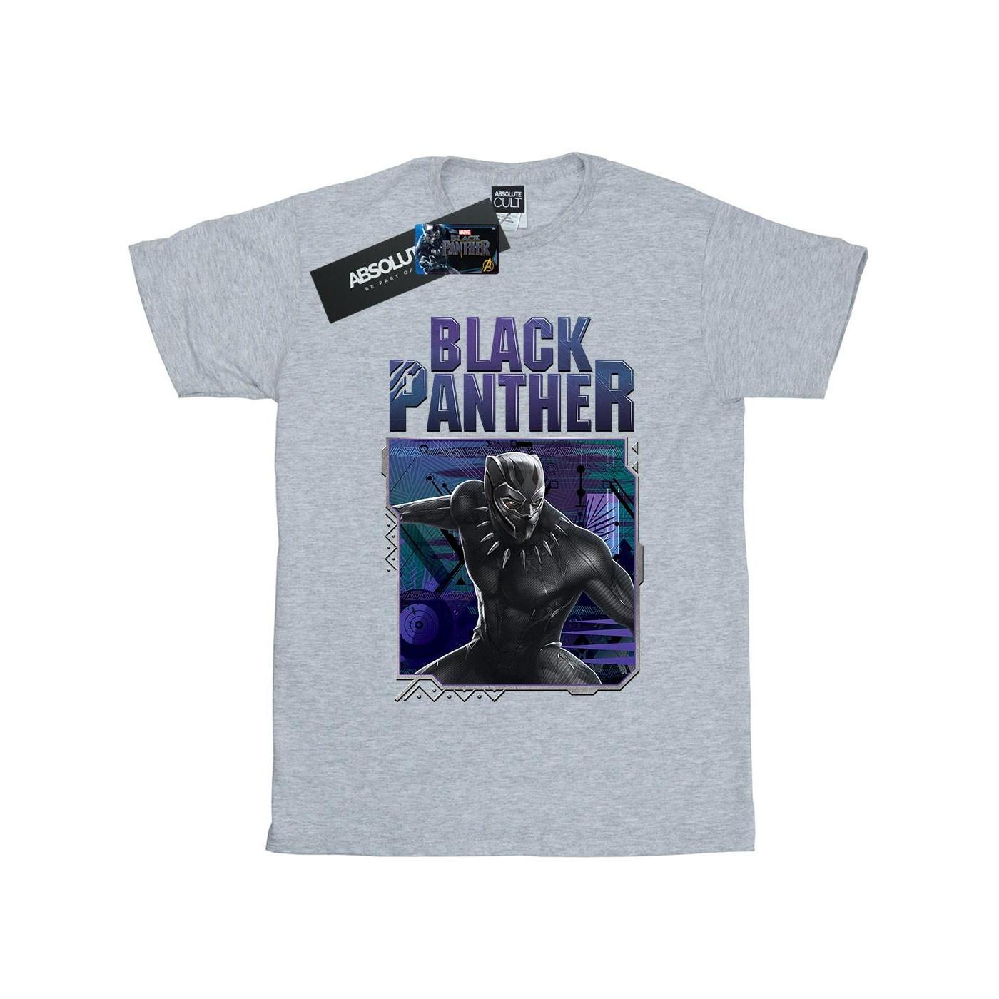 Black Panther Tech Badge Tshirt Unisex Grau 116 von MARVEL