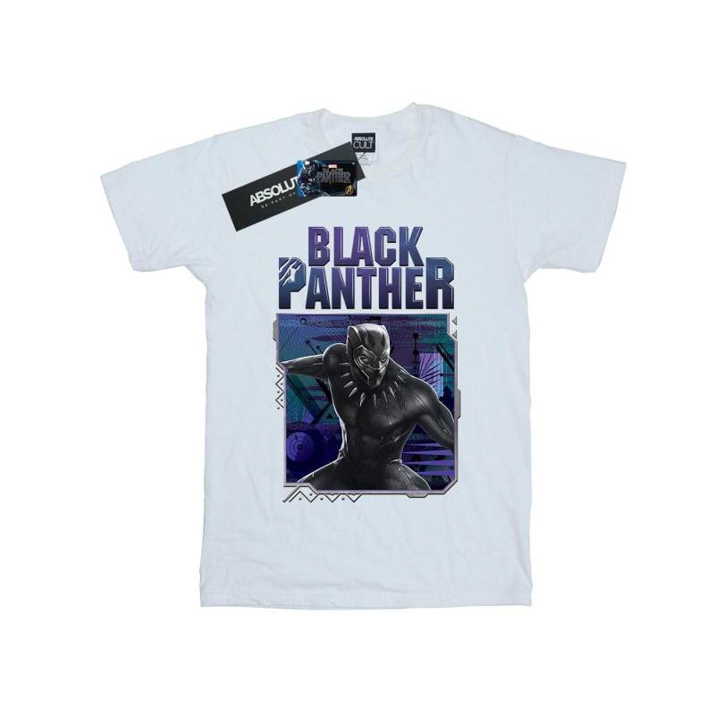 Black Panther Tech Badge Tshirt Unisex Weiss 140/146 von MARVEL