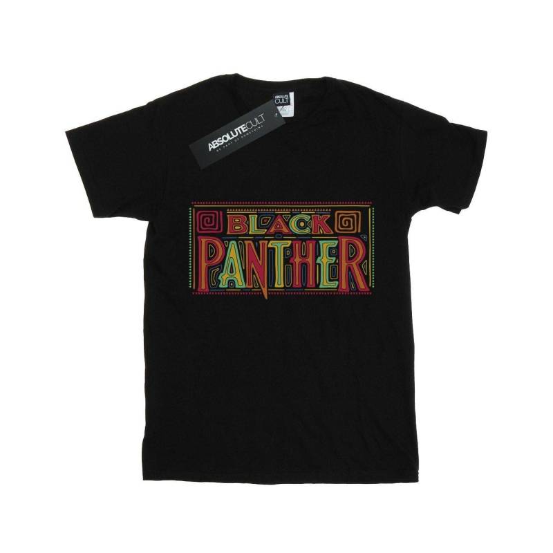 Black Panther Tribal Logo Tshirt Mädchen Schwarz 152-158 von MARVEL