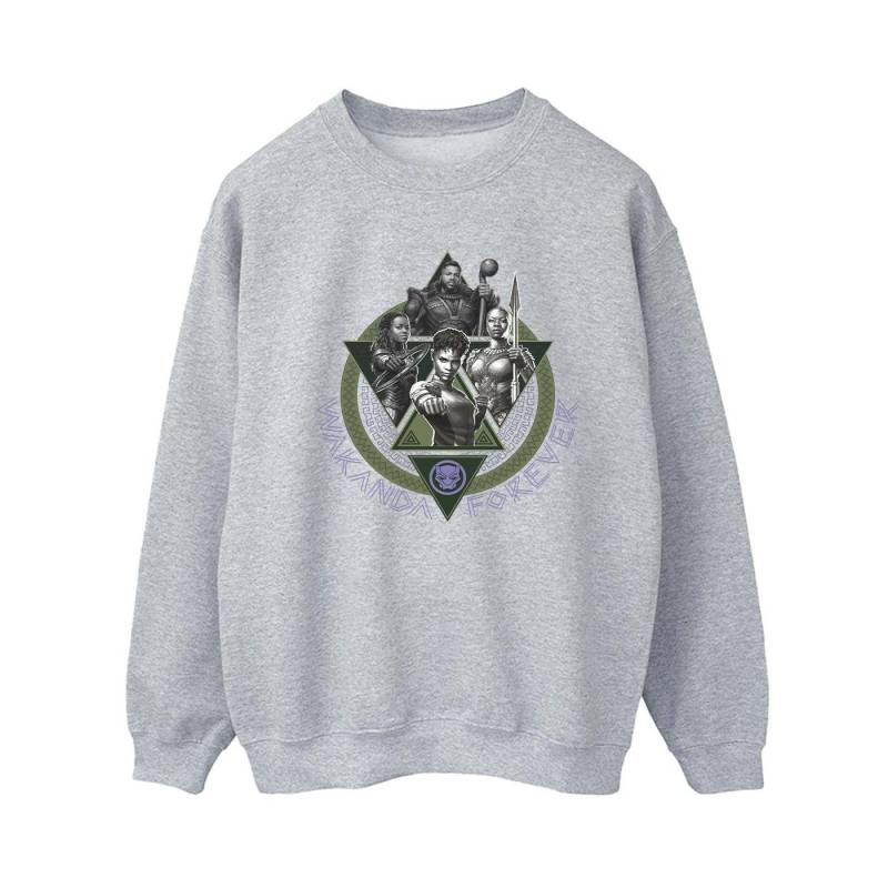 Black Panther Wakanda Forever Group Ring Pose Sweatshirt Damen Grau S von MARVEL