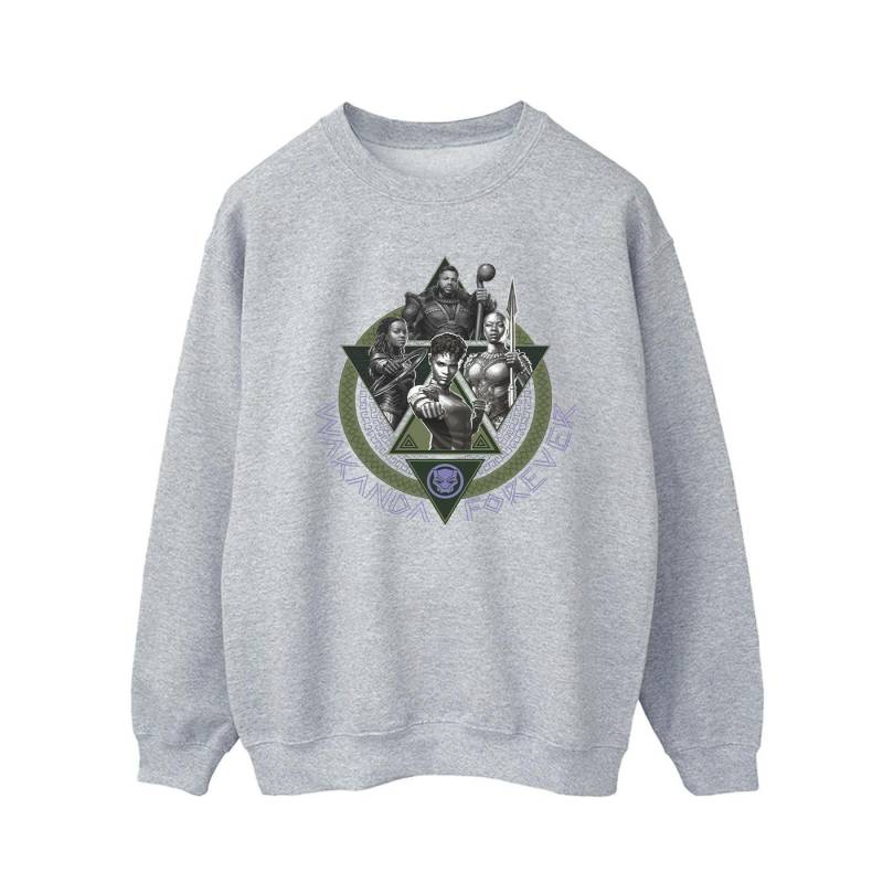 Black Panther Wakanda Forever Group Ring Pose Sweatshirt Herren Grau 3XL von MARVEL