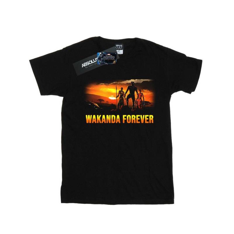 Black Panther Wakanda Forever Tshirt Jungen Schwarz 128 von MARVEL