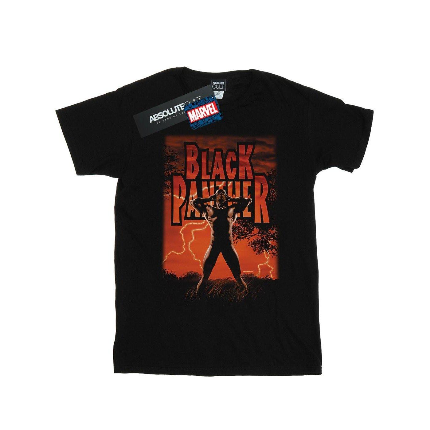 Black Panther Wakanda Lightning Tshirt Jungen Schwarz 116 von MARVEL