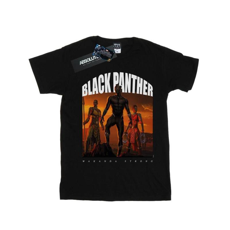 Black Panther Wakanda Strong Tshirt Damen Schwarz L von MARVEL