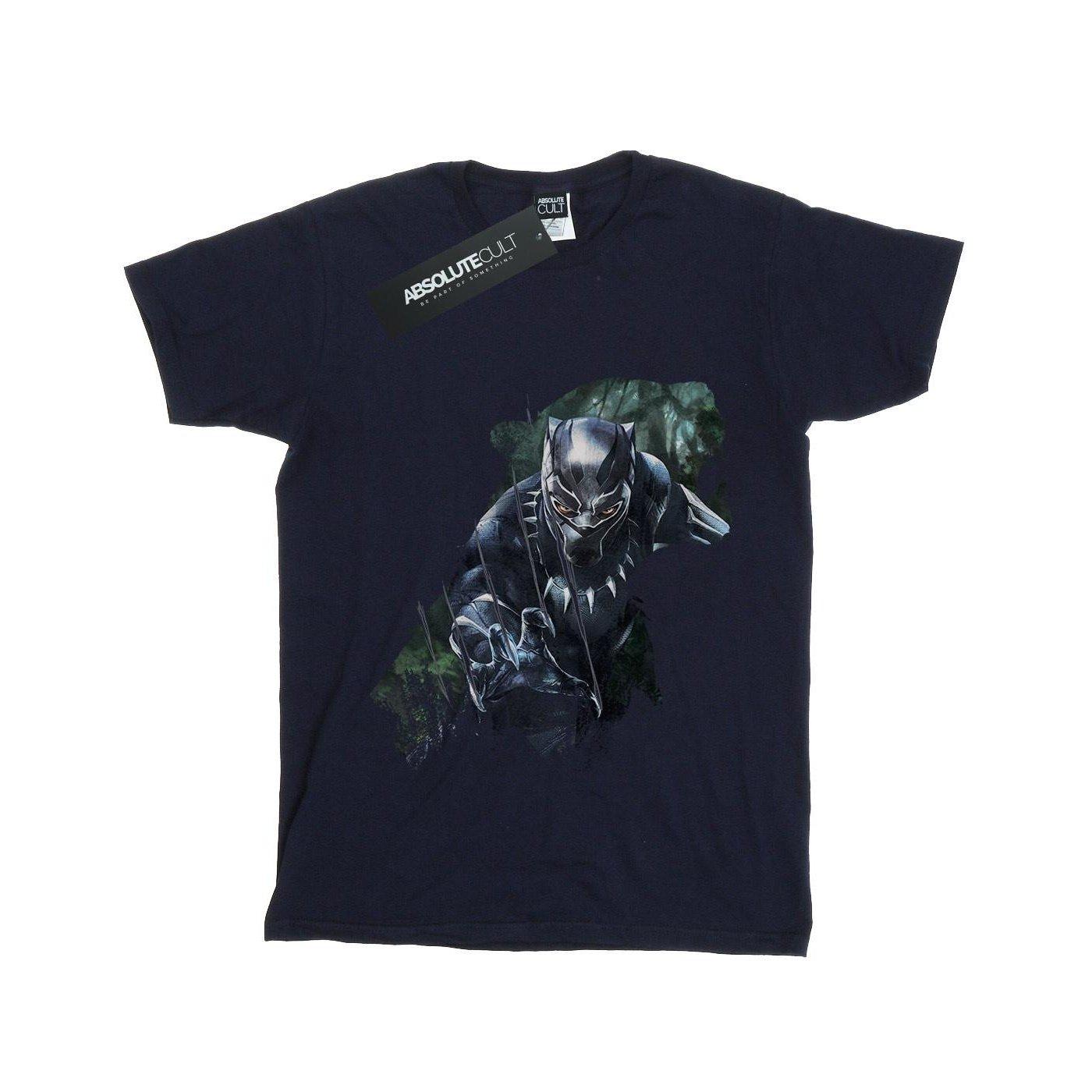 Black Panther Wild Silhouette Tshirt Unisex Marine 140/146 von MARVEL