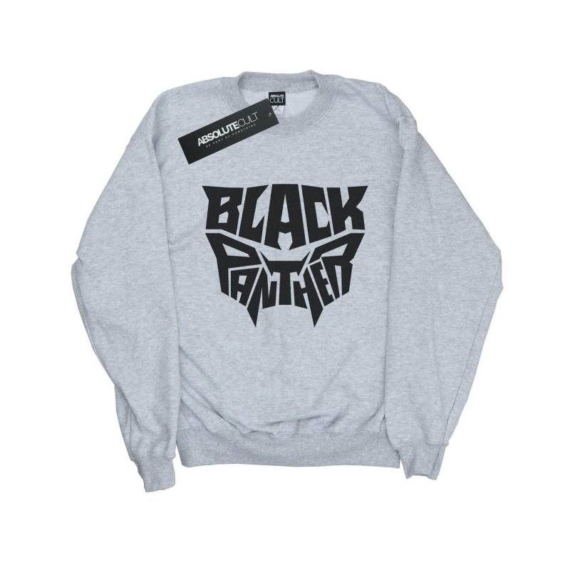 Black Panther Worded Emblem Sweatshirt Mädchen Grau 128 von MARVEL