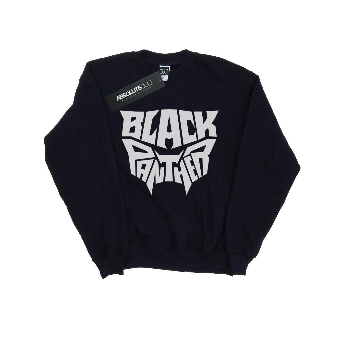 Black Panther Worded Emblem Sweatshirt Mädchen Marine 128 von MARVEL