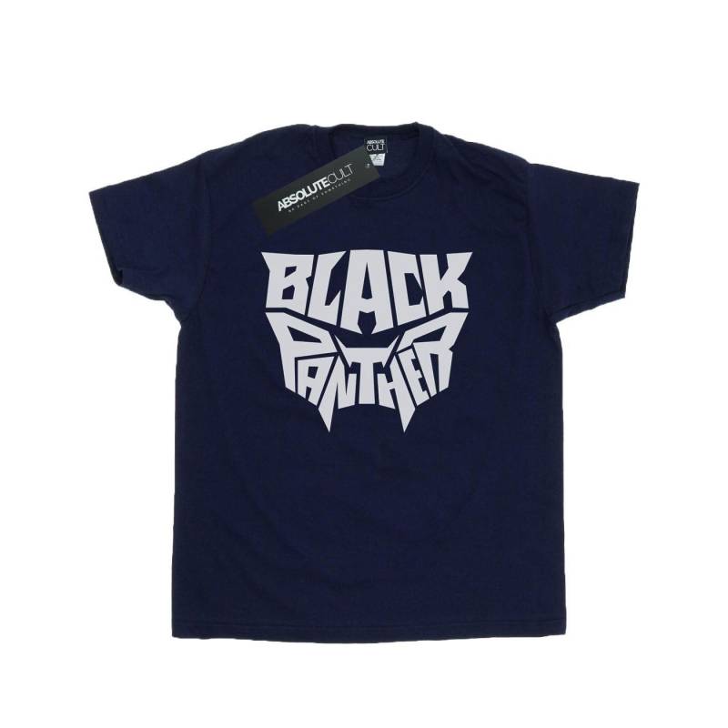 Black Panther Worded Emblem Tshirt Herren Marine XL von MARVEL