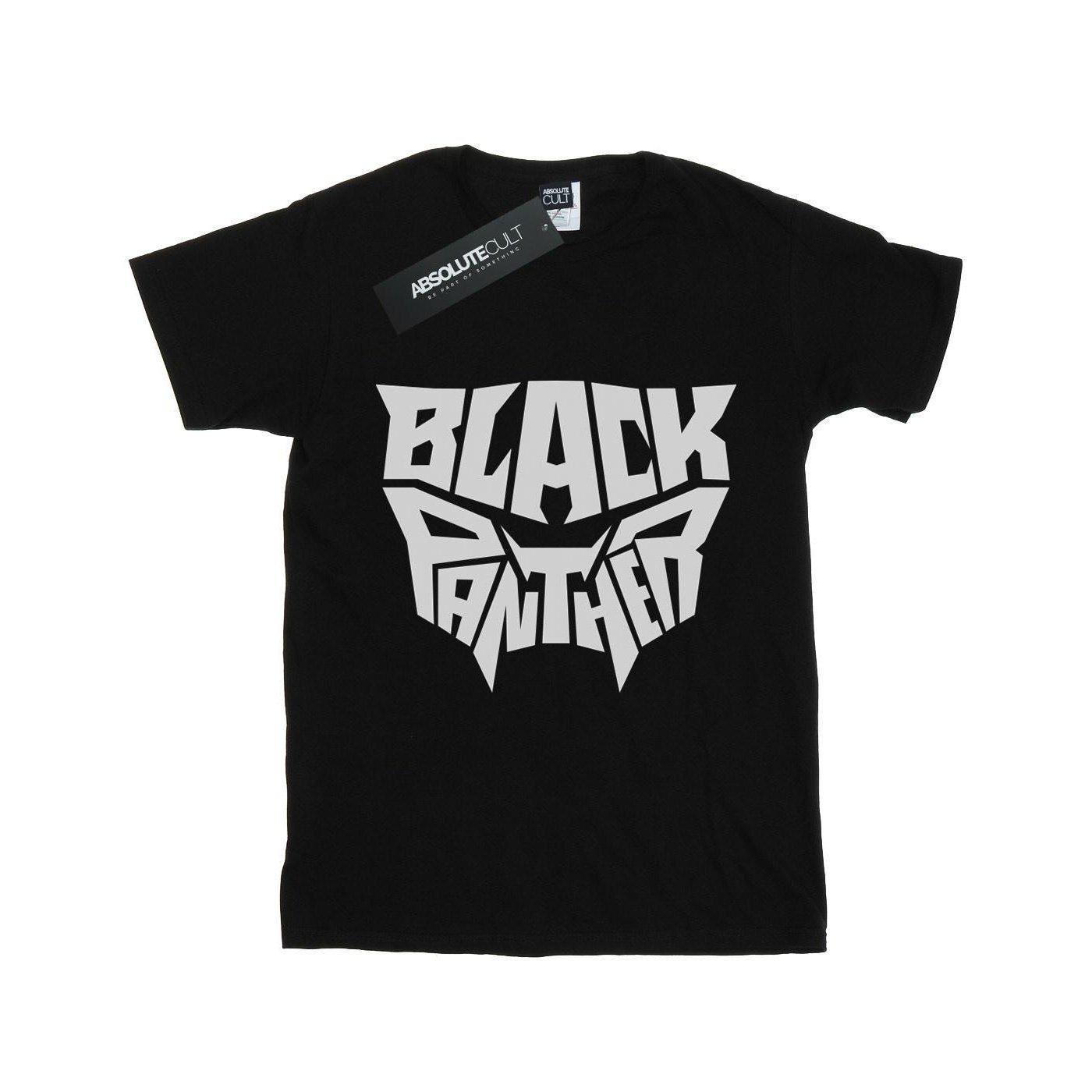 Black Panther Worded Emblem Tshirt Jungen Schwarz 128 von MARVEL