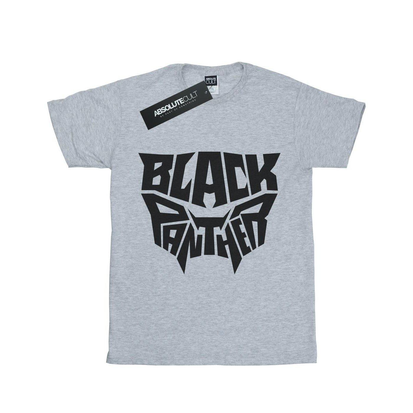 Black Panther Worded Emblem Tshirt Mädchen Grau 116 von MARVEL