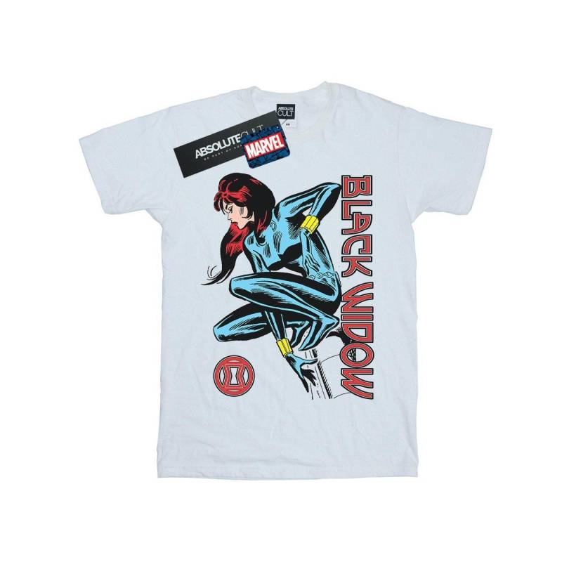 Black Widow In Action Tshirt Damen Weiss L von MARVEL