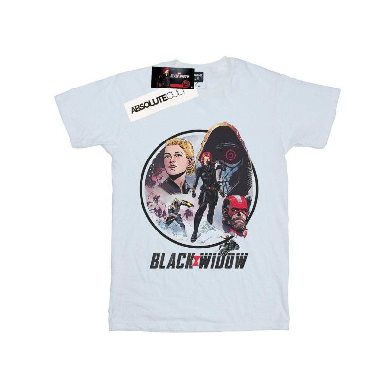 Black Widow Movie Vintage Circle Tshirt Herren Weiss L von MARVEL