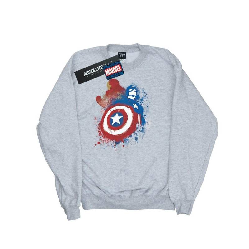 Captain America Civil War Painted Vs Iron Man Sweatshirt Herren Grau S von MARVEL