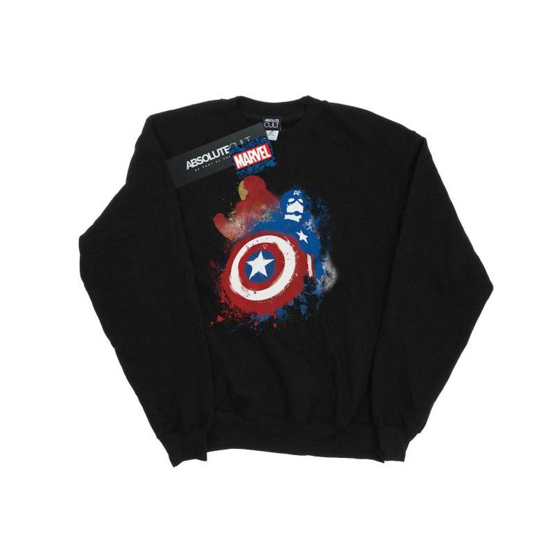 Captain America Civil War Painted Vs Iron Man Sweatshirt Herren Schwarz L von MARVEL