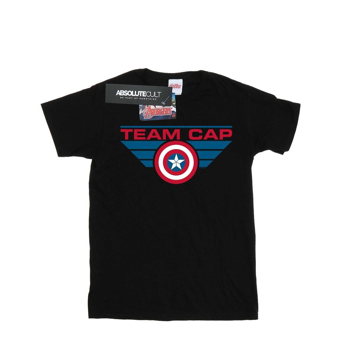 Captain America Civil War Team Cap Tshirt Jungen Schwarz 140/146 von MARVEL