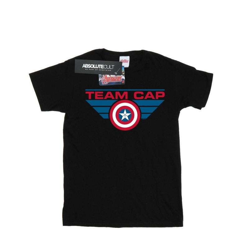 Captain America Civil War Team Cap Tshirt Jungen Schwarz 152-158 von MARVEL