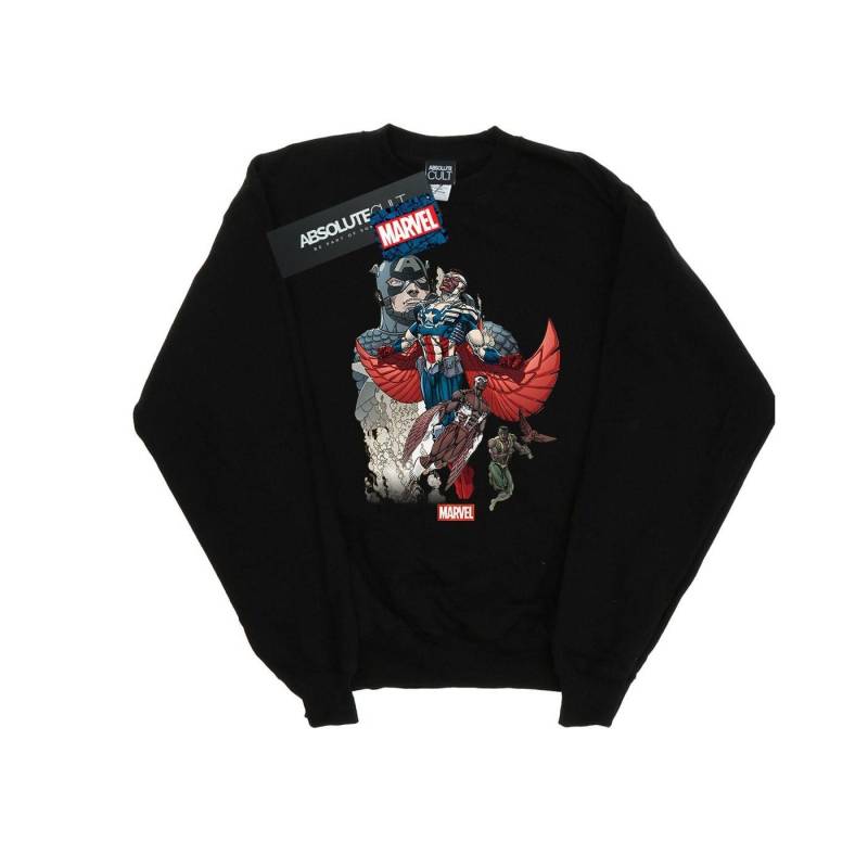 Captain America Falcon Evolution Sweatshirt Jungen Schwarz 104 von MARVEL