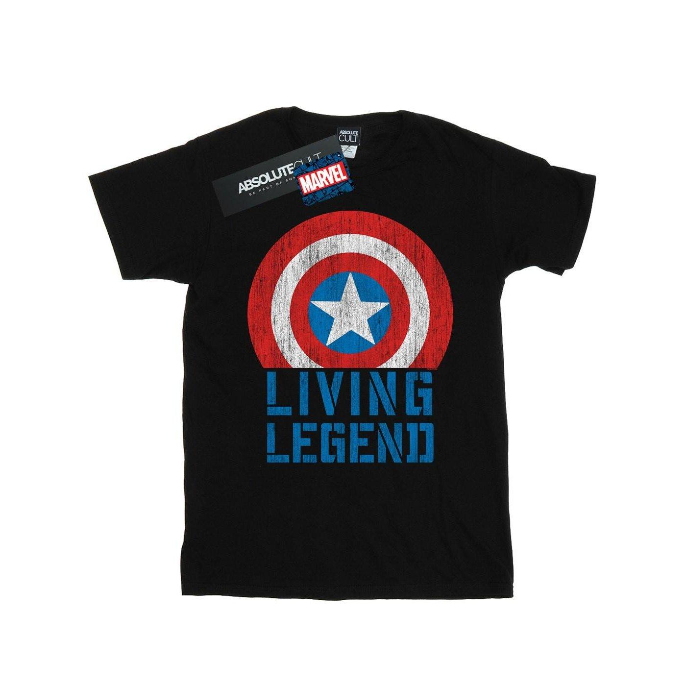 Captain America Living Legend Tshirt Jungen Schwarz 104 von MARVEL