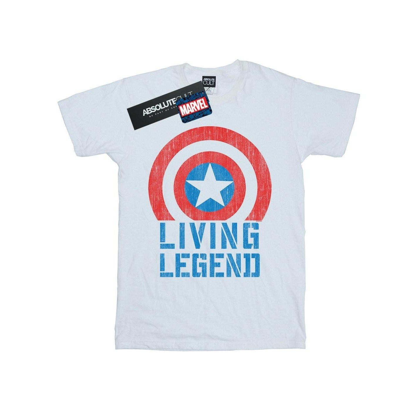 Captain America Living Legend Tshirt Unisex Weiss 128 von MARVEL