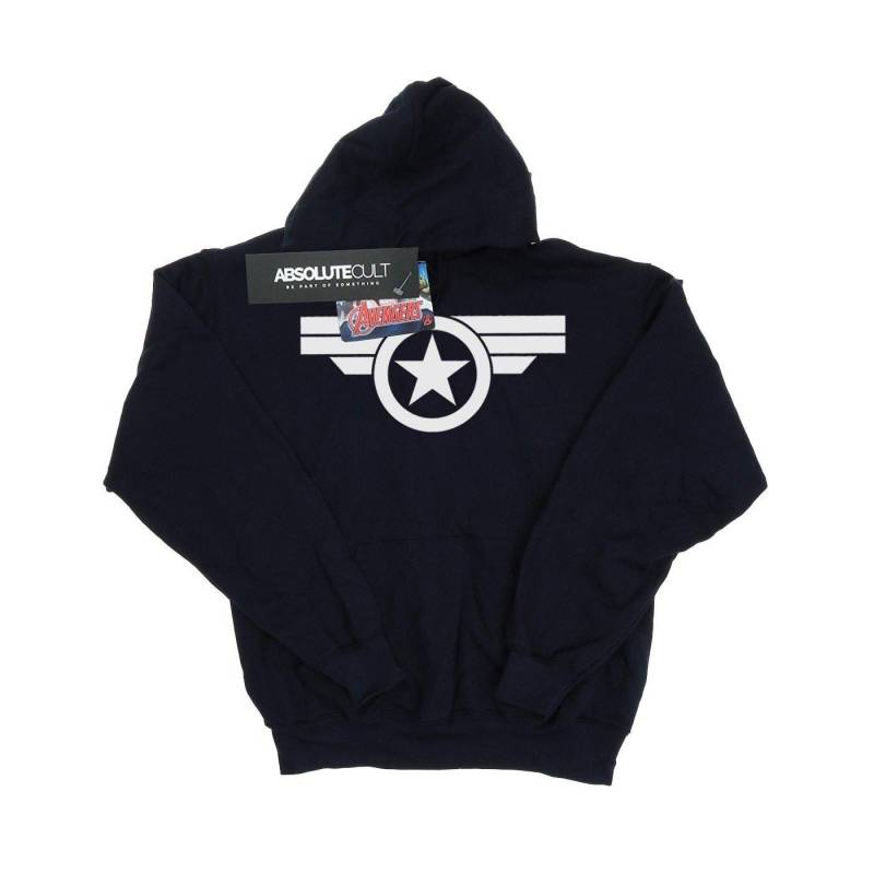 Captain America Super Soldier Kapuzenpullover Mädchen Marine 140/146 von MARVEL