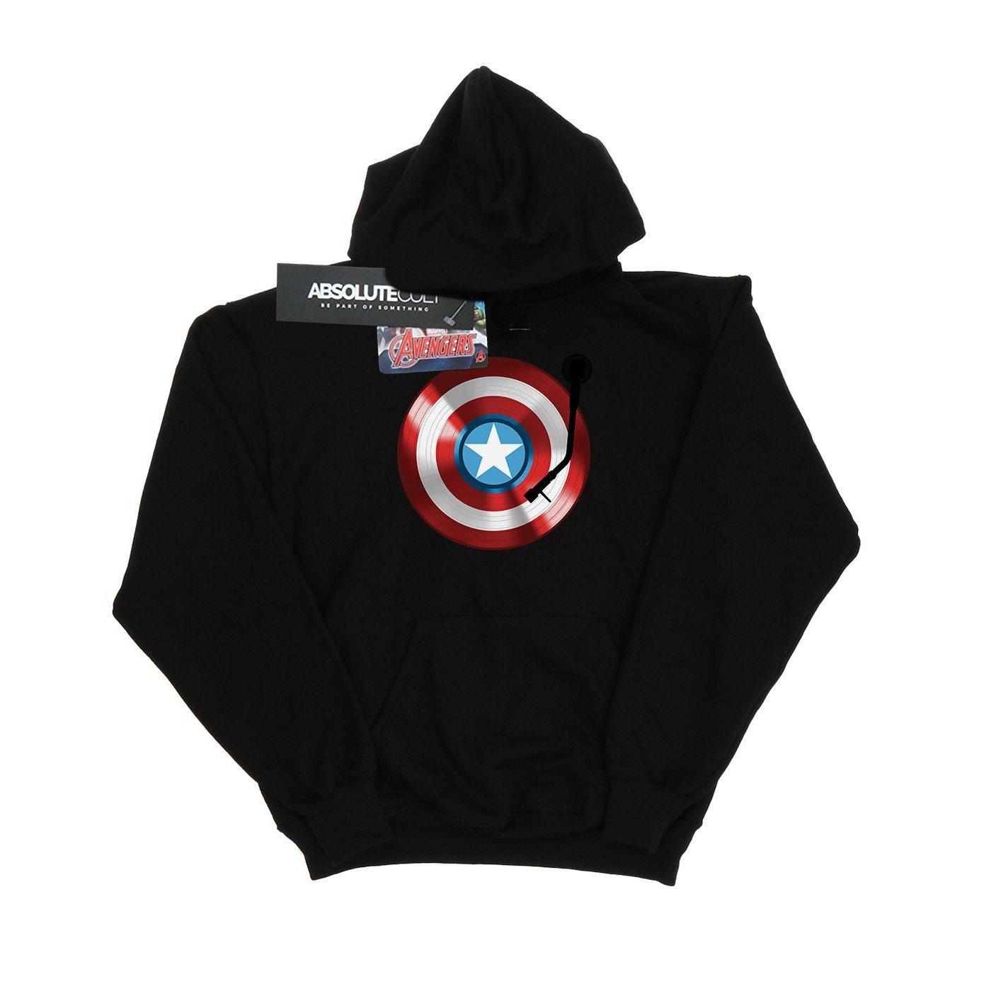 Captain America Turntable Kapuzenpullover Damen Schwarz L von MARVEL