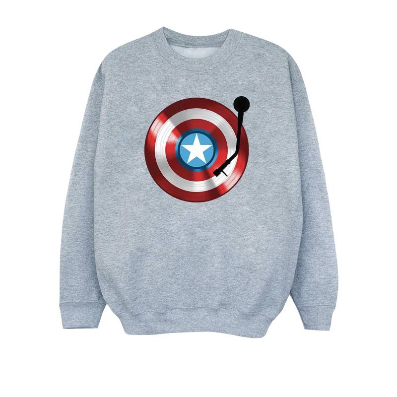 Captain America Turntable Sweatshirt Unisex Grau 116 von MARVEL